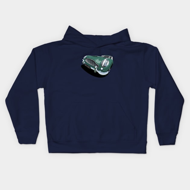 1966 Aston Martin DB5 in green Kids Hoodie by candcretro